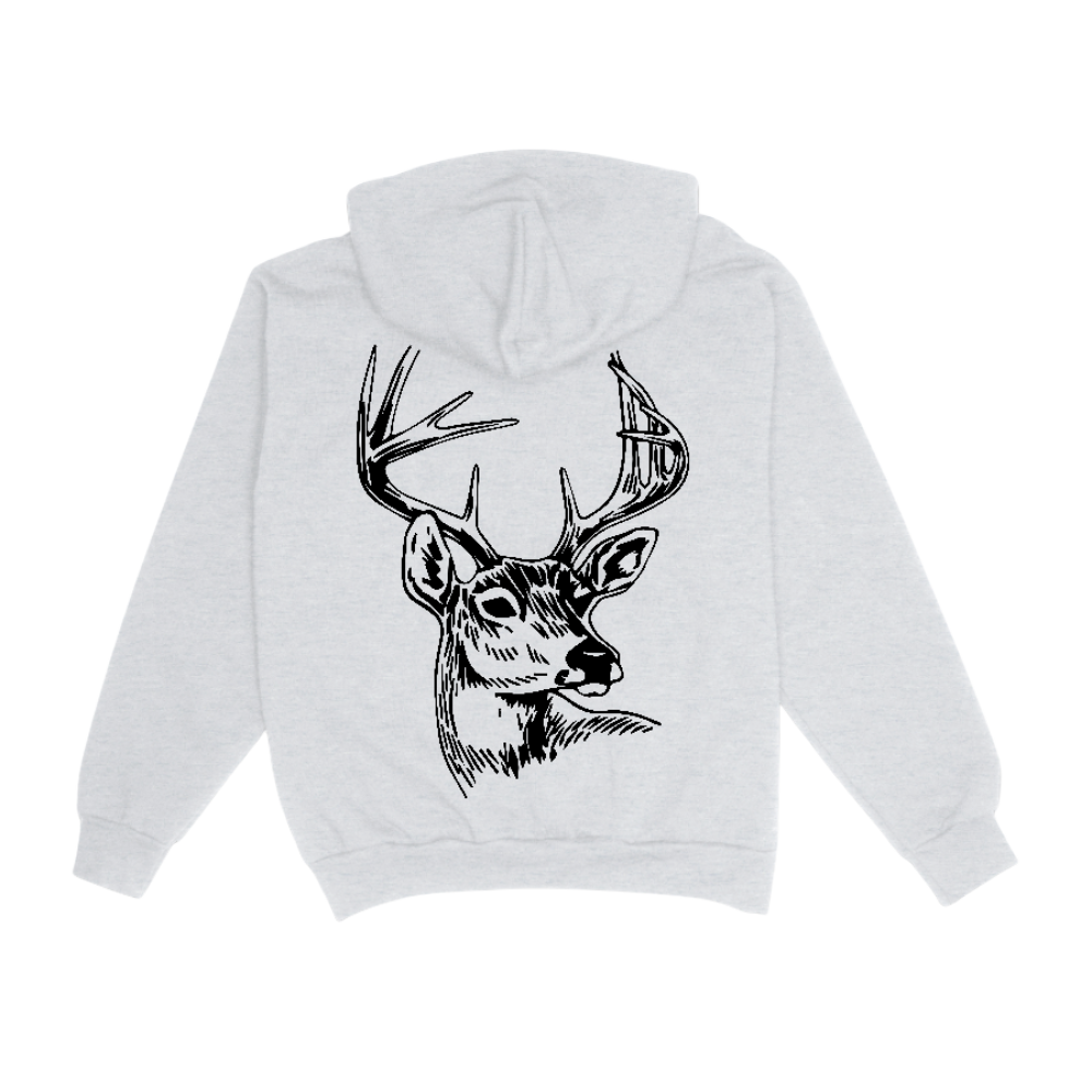 BIG BUCK ZIP-UP HOODIE – ASH GREY