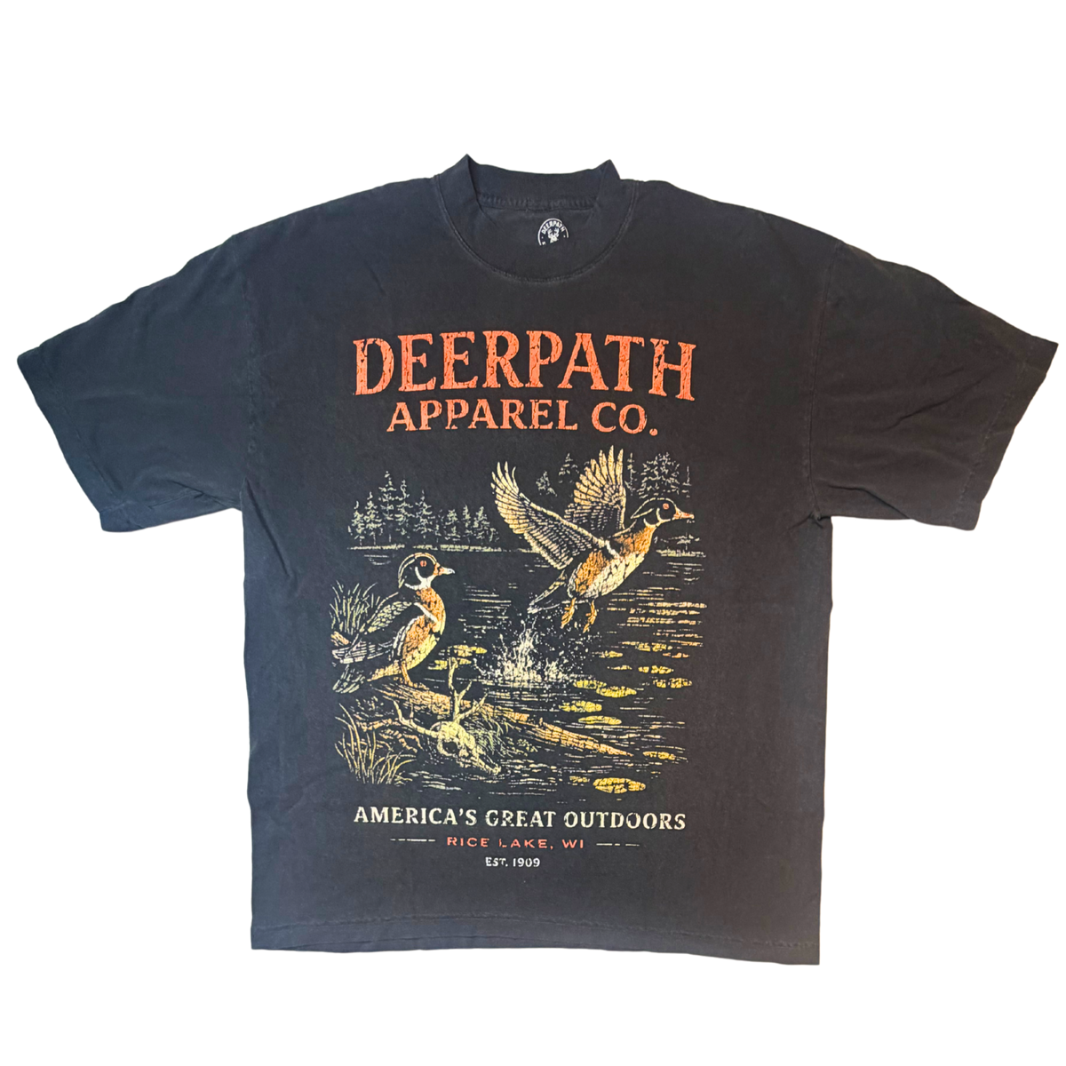 WOOD DUCK TEE — VINTAGE BLACK