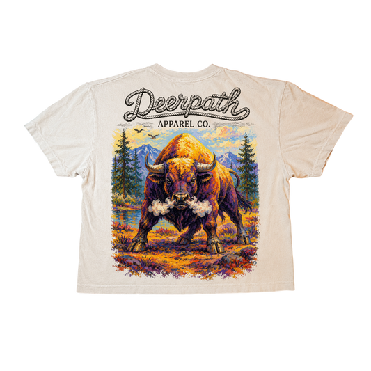 BACKCOUNTRY BULL CROP TEE — PRAIRIE DUST