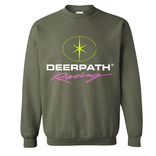 DEERPATH RACING: ATV SALVAGE CREWNECK — MUD RUNNER GREEN (72 HOUR BLACK FRIDAY EXCLUSIVE)