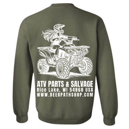 DEERPATH RACING: ATV SALVAGE CREWNECK — MUD RUNNER GREEN (72 HOUR BLACK FRIDAY EXCLUSIVE)