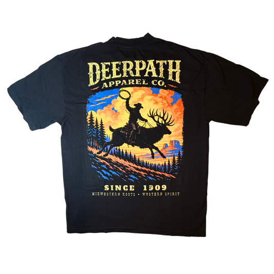 THE STAG RIDER TEE — CORE BLACK