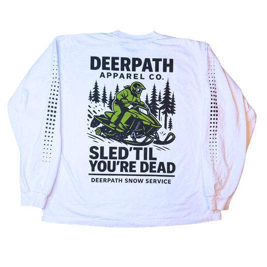 SLED ’TIL YOU’RE DEAD LONGSLEEVE — HIGH-VIS WHITE