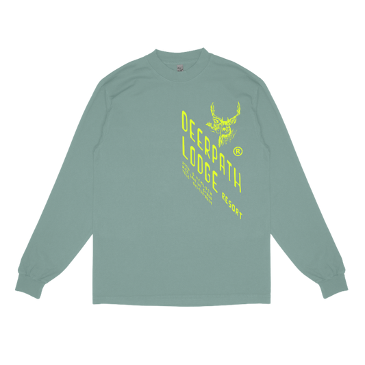THE LODGE ORIGINAL LONG SLEEVE — HEMLOCK GREEN/ TRAIL-MARKER YELLOW