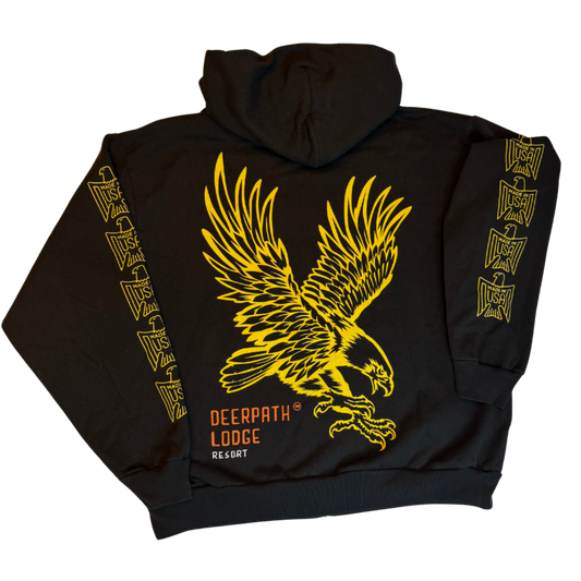 GOLDEN EAGLE ZIP-UP HOODIE – CORE BLACK / TAVERN GOLD