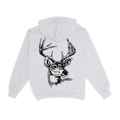 BIG BUCK ZIP-UP HOODIE – ASH GREY