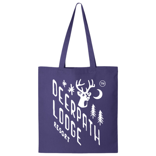 THE LODGE SIGN TOTE — PURPLE PINES