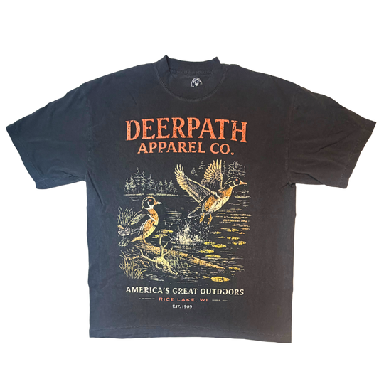 WOOD DUCK TEE — VINTAGE BLACK