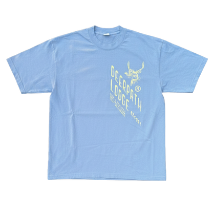 BOBCAT TEE – BALSAM BLUE/ PALE LIME