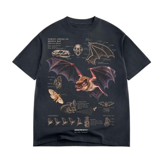 NORTH AMERICAN BROWN BAT TEE — VINTAGE BLACK